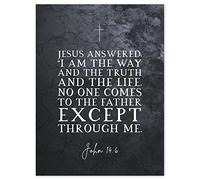 Artery8 John 14:6 Jesus I am the Way The Truth And The Life Christian Bible Verse Quote Scripture Typography Art Print Canvas Premium Wall Decor Poster Mural