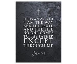 Artery8 John 14:6 Jesus I am the Way The Truth And The Life Christian Bible Verse Quote Scripture Typography Unframed Wall Art Print Poster Home Decor Premium