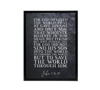 Artery8 John 3 16 17 Eternal Life Sent His Bible Quote Framed Canvas Wall Art Print in Grey | Size: W12" x H16" Artery8 Grey W12" x H16"