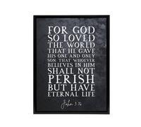 Artery8 John 3 16 For God So Loved The World Bible Quote Framed Canvas Wall Art Print in Grey | Size: W18" x H24" Artery8 Grey W18" x H24"