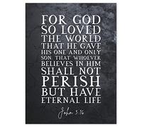 Artery8 John 3:16 For God So Loved The World He Gave His Son Christian Bible Verse Quote Scripture Typography Unframed Wall Art Print Poster Home Decor Premium