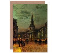 Artery8 John Atkinson Grimshaw Blackman Street London 1885 Greetings Card in Green Artery8 Green