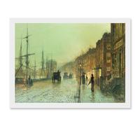 John Atkinson Grimshaw Glasgow Docks 1881 Old Master Painting Artwork Framed Wall Art Print A4 Artery8 White One Size