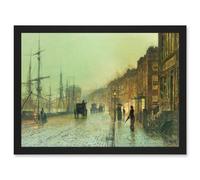 Artery8 John Atkinson Grimshaw Glasgow Docks 1881 Old Master Painting Artwork Framed Wall Art Print A4