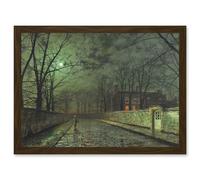 Artery8 John Atkinson Grimshaw Moonlit Street Old Master Painting Artwork Framed Wall Art Print A4