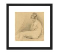 Artery8 John Constable Academy Study 1820 Painting 8X8 Inch Square Wooden Framed Wall Art Print Picture with Mount in Black Artery8 Black
