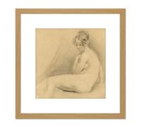 Artery8 John Constable Academy Study 1820 Painting 8X8 Inch Square Wooden Framed Wall Art Print Picture with Mount in Light Oak Artery8 Light Oak
