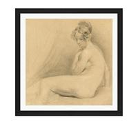 Artery8 John Constable Academy Study 1820 Painting Square Wooden Framed Wall Art Print Picture 16X16 Inch