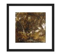 Artery8 John Constable The Dell At Helmingham Park 8X8 Inch Square Wooden Framed Wall Art Print Picture with Mount in Black Artery8 Black