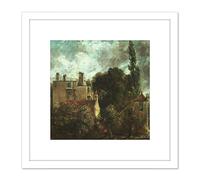 Artery8 John Constable The Grove Or The Admirals House In Hampstead 8X8 Inch Square Wooden Framed Wall Art Print Picture with Mount in White Artery8 White