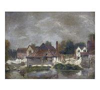 Artery8 John Crome Sheds And Old Houses On The Yare C1803 Painting Art Print Canvas Premium Wall Decor Poster Mural
