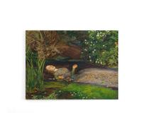 Artery8 John Everett Millais Ophelia Cropped Canvas Wall Art Print in Green | Size: W12" x H16" Artery8 Green W12" x H16"