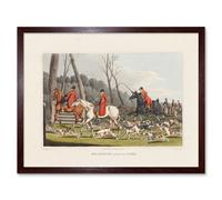 Wall Art Print John Heaviside Clark Fox Hunting Going Into Cover 1820 Hounds Horses Watercolour Painting Art Framed Artery8 Brown W12 inch x H16 inch