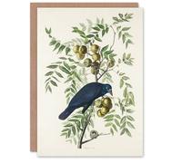 Artery8 John James Audubon Art Card American Crow on Walnut Tree