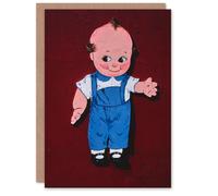 Artery8 John Margolies Art Card Retro Kewpie Boy Deer Acres Fun Park Photo in Red Artery8 Red