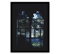 Artery8 John Margolies Cloister Hotel Stained Glass Window Framed Art Print in Black | Size: A3 Artery8 Black A3