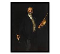 Artery8 John S Sargent Framed Wall Art Artist William Merritt Chase Portrait in Black | Size: A4 Artery8 Black A4