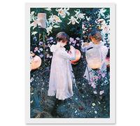 Artery8 John Singer Sargent Carnation Lily Rose Painting A4 Artwork Framed Wall Art Print