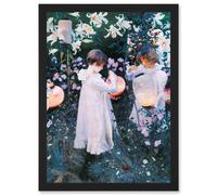 Artery8 John Singer Sargent Carnation Lily Rose Painting A4 Artwork Framed Wall Art Print