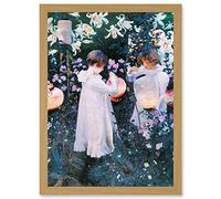 Artery8 John Singer Sargent Carnation Lily Rose Painting Artwork Framed A3 Wall Art Print