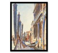 Artery8 John Singer Sargent Framed Wall Art Gondola Moorings On The Grand Canal - A3 Size