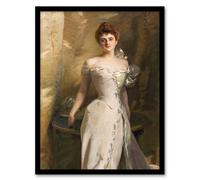 Artery8 John Singer Sargent Framed Wall Art Print Lisa Colt Curtis Portrait in Brown | Size: A4 Artery8 Brown A4