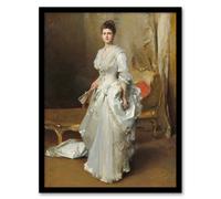 Artery8 John Singer Sargent Framed Wall Art Print Mrs Henry White Portrait in Brown | Size: A4 Artery8 Brown A4