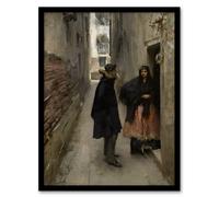 Artery8 John Singer Sargent Framed Wall Art Print Narrow Street in Venice in Grey | Size: A4 Artery8 Grey A4