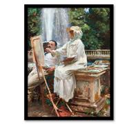 Artery8 John Singer Sargent Framed Wall Art Print The Fountain Villa Torlonia | Size: A3 Artery8 Multicolor A3