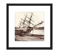Artery8 Johnson American Barque Jane Tudor Conway Bay Photo 8X8 Inch Square Wooden Framed Wall Art Print Picture with Mount in Black Artery8 Black