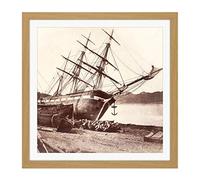 Artery8 Johnson American Barque Jane Tudor Conway Bay Photo Square Wooden Framed Wall Art Print Picture 16X16 Inch