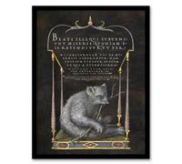 Artery8 Joris Hoefnagel Framed Wall Art Beatitudes With Sloth Illustration - A3 Size