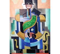 Artery8 Josef Capek Black Skinned King Abstract Painting Premium Wall Art Canvas Print 18X24 Inch