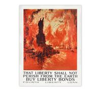 Artery8 Joseph Pennell Liberty Shall Not Perish From The Earth Wall Art Print in Orange | Size: W12" x H16" Artery8 Orange W12" x H16"