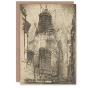 Artery8 Joseph Pennell Standard Oil Building With Scaffolding Blank Art Greeting Card