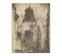 Artery8 Joseph Pennell Standard Oil Building With Scaffolding Wall Art Print in Grey | Size: W18" x H24" Artery8 Grey W18" x H24"