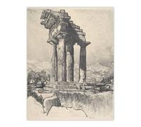 Artery8 Joseph Pennell The Columns of Castor & Pollux Wall Art Print in Grey | Size: W12" x H16" Artery8 Grey W12" x H16"