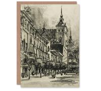 Artery8 Joseph Pennell The Zocodover Toledo Cityscape Drawing Blank Art Greeting Card