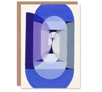 Artery8 Joseph Schillinger Abstract Blue Gray Violet Wheel Blank Art Greeting Card