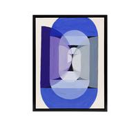 Artery8 Joseph Schillinger Abstract Blue Gray Violet Wheel Framed Canvas Art | Size: W18" x H24" Artery8 Multicolor W18" x H24"