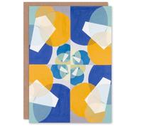 Artery8 Joseph Schillinger Green Squares Abstract Painting Blank Art Greeting Card