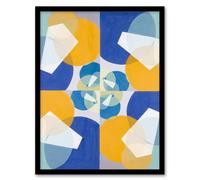 Artery8 Joseph Schillinger Green Squares Abstract Painting Framed Art Print | Size: A4 Artery8 Multicolor A4