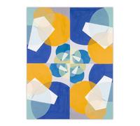 Artery8 Joseph Schillinger Green Squares Abstract Painting Wall Art Print | Size: W24" x H32" Artery8 Multicolor W24" x H32"