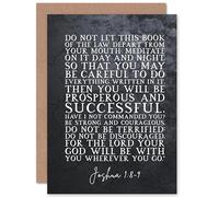 Artery8 Joshua 1:8-9 Be Strong And Courageous Christian Bible Verse Quote Scripture Typography Sealed Greeting Card Plus Envelope Blank inside