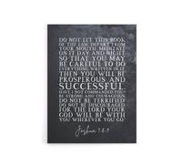 Artery8 Joshua 1 8 9 Be Strong & Bible Quote Canvas Wall Art Print in Grey | Size: W24" x H32" Artery8 Grey W24" x H32"