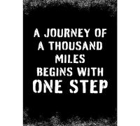 Artery8 Journey of a Thousand Miles Typography Quote Wall Art Print : Uplifting Inspirational Poster for Gym Living Room or Workspace Thoughtful Motivational Gift