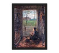 Artery8 Jozef Israels A Laren Scene Child Farm Painting Artwork Framed Wall Art Print 18X24 Inch