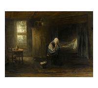 Artery8 Jozef Israels Alone World Women Grieving Painting Unframed Wall Art Print Poster Home Decor Premium