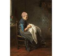 Artery8 Jozef Israels The Little Seamstress Child Painting Large Wall Art Poster Print Thick Paper 18X24 Inch