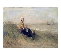 Artery8 Jozef Israels Woman On The Shore Painting Unframed Wall Art Print Poster Home Decor Premium